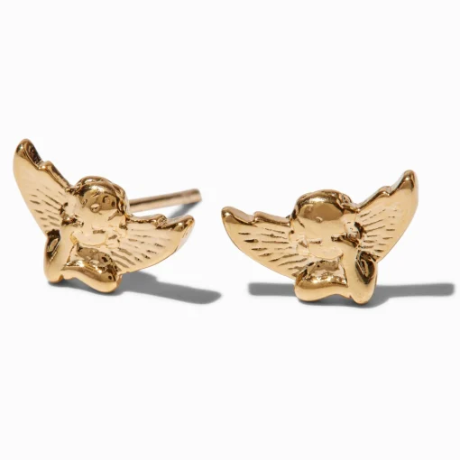 18kt Gold Plated Angel Stud Earrings