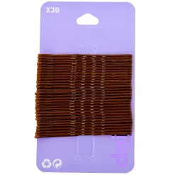 Large Bobby Pins - Brown, 30 Pack