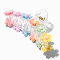 Large Clear Pastel Daisy Hair Claw