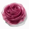 Large Purple Organza Rosette Flower Hair Clip