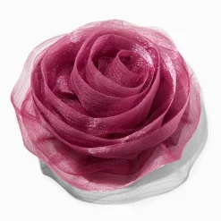 Large Purple Organza Rosette Flower Hair Clip