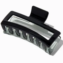 Large Two-Tone Black Rectangular Hair Claw