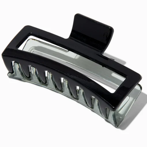 Large Two-Tone Black Rectangular Hair Claw