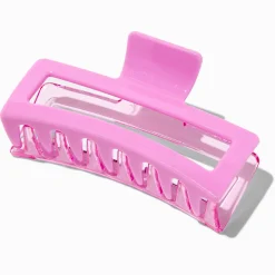 Large Two-Tone Pink Rectangular Hair Claw