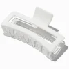 Large Two-Tone White Rectangular Hair Claw