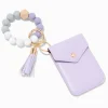 Lavender Beaded Wristlet Card Case