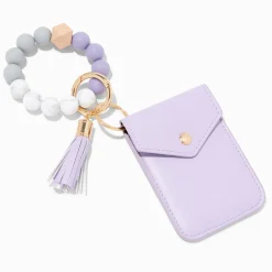Lavender Beaded Wristlet Card Case