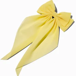 Lemon Yellow Long Tail Hair Bow Clip