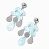 Light Blue Abstract Chandelier Drop Earrings