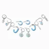 Light Blue Hoop Earring Stackables Set - 6 Pack