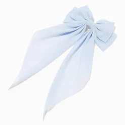 Light Blue Long Tail Hair Bow Clip