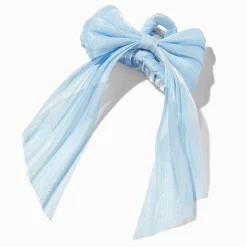Light Blue Organza Bow Hair Claw