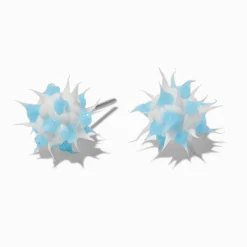 Light Blue Rave Spike Burst Stud Earrings