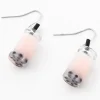 Light Pink Bubble Tea Drop Earrings