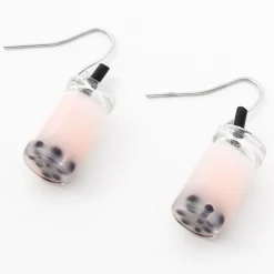 Light Pink Bubble Tea Drop Earrings