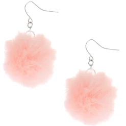 Light Pink Pom Pom 1.5" Drop Earrings