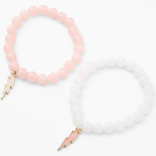 Lightning Bolt Glow in the Dark Beaded Stretch Bracelets - 2 Pack