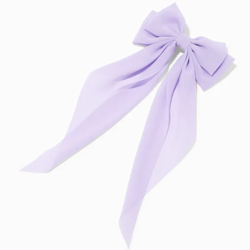 Lilac Long Tail Hair Bow Clip