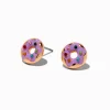 Lilac Purple Donut Stud Earrings
