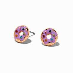 Lilac Purple Donut Stud Earrings