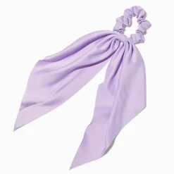 Lilac Satin Small Hair Scrunchie Scarf