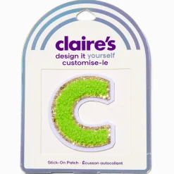 Lime Green C Initial Stick-On Patch