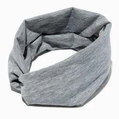 Marled Gray Wide Jersey Twisted Headwrap