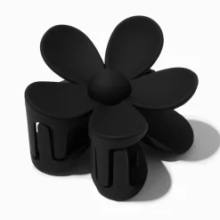 Matte Black Medium Flower Hair Claw