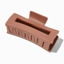 Matte Brown Rectangular Hair Claw