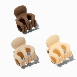 Matte Neutral Mini Hair Claws - 3 Pack