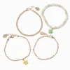 Matte Pastel Flower Gold-tone Bracelet Set - 4 Pack