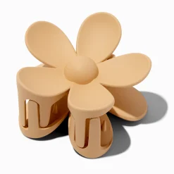 Matte Tan Flower Medium Hair Claw