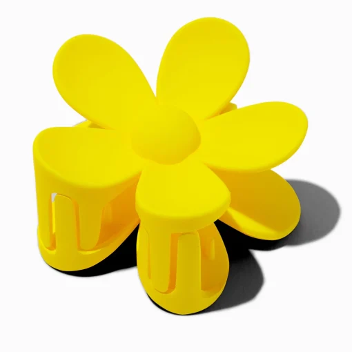 Matte Yellow Flower Medium Hair Claw