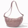 Mauve Nylon Puffy Sling Bag