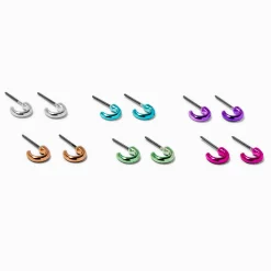 Mini Anodized Hoop Earrings - 6 Pack