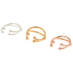 Mixed Metal Criss Cross Ear Cuff - 3 Pack