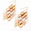 Mixed Metal Diamond Chandelier 3" Drop Earrings