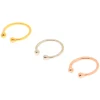 Mixed Metal Faux Hoop Nose Rings - 3 Pack