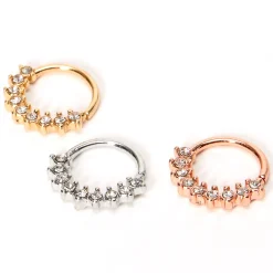 Mixed Metal 18G Crystal Cartilage Hoop Earrings - 3 Pack