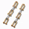Mixed Metal Large Link Drop Earrings