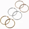 Mixed Metal 40mm Clip-On Hoop Earrings - 3 Pack