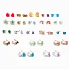Mixed Metal Neon Stud & Hoops Earrings - 20 Pack