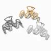 Mixed Metal Squiggle Hair Claws - 3 Pack