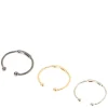 Mixed Metal Stainless Steel Barred Faux Nose Rings - 3 Pack