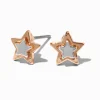 Mixed Metal Star Stud Earrings
