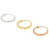 Mixed Metal Sterling Silver 22G Cartilage Hoop Earrings - 3 Pack