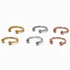 Mixed Metal Twisted & Solid Faux Hoop Nose Rings - 6 Pack