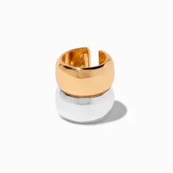 Mixed Metal Two-Tone Large Ear Cuff