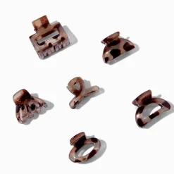 Mixed Mini Tortoiseshell Hair Claws - 6 Pack