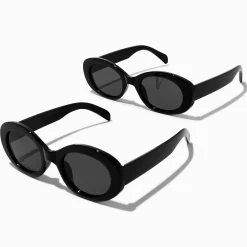 Mommy & Me Matching Black Oval Sunglasses - 2 Pack